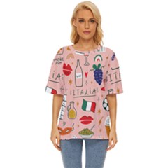 Food Pattern Italia Oversized Basic T-Shirt