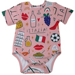 Food Pattern Italia Baby Short Sleeve Bodysuit