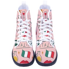 Food Pattern Italia Kid s High-Top Canvas Sneakers