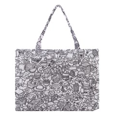 Food Doodle Pattern Medium Tote Bag