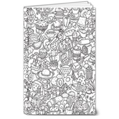 Food Doodle Pattern 8  X 10  Hardcover Notebook