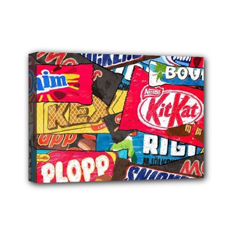 Pop Art Food Cute Patterns Mini Canvas 7  X 5  (stretched)