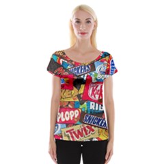 Pop Art Food Cute Patterns Cap Sleeve Top