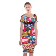 Pop Art Food Cute Patterns Classic Short Sleeve Midi Dress