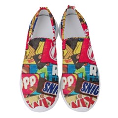 Pop Art Food Cute Patterns Women s Slip On Sneakers