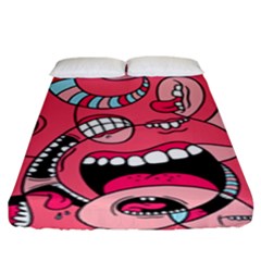 Big Mouth Worm Fitted Sheet (king Size)