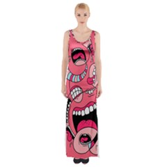 Big Mouth Worm Thigh Split Maxi Dress