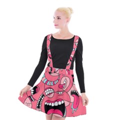 Big Mouth Worm Suspender Skater Skirt