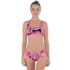 Big Mouth Worm Criss Cross Bikini Set by Dutashop