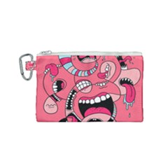 Big Mouth Worm Canvas Cosmetic Bag (small) by Dutashop