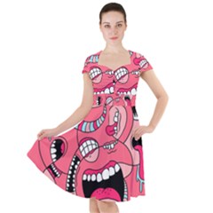 Big Mouth Worm Cap Sleeve Midi Dress by Dutashop