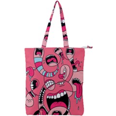 Big Mouth Worm Double Zip Up Tote Bag