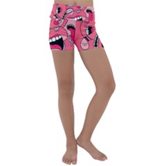 Big Mouth Worm Kids  Lightweight Velour Yoga Shorts