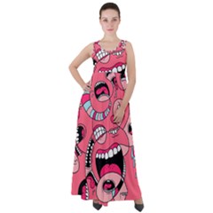 Big Mouth Worm Empire Waist Velour Maxi Dress by Dutashop