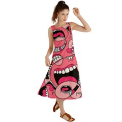 Big Mouth Worm Summer Maxi Dress by Dutashop