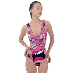 Big Mouth Worm Side Cut Out Swimsuit