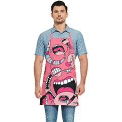 Big Mouth Worm Kitchen Apron by Dutashop