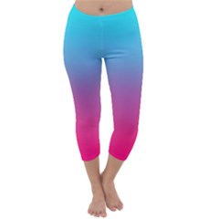 Blue Pink Purple Capri Winter Leggings 