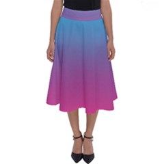 Blue Pink Purple Perfect Length Midi Skirt
