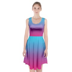 Blue Pink Purple Racerback Midi Dress