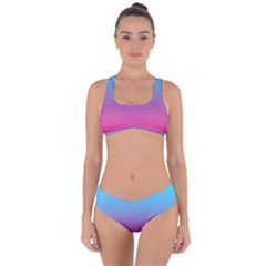 Blue Pink Purple Criss Cross Bikini Set by Dutashop