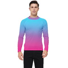 Blue Pink Purple Men s Long Sleeve Rash Guard by Dutashop