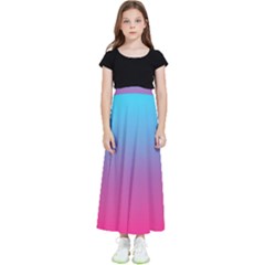 Blue Pink Purple Kids  Flared Maxi Skirt by Dutashop