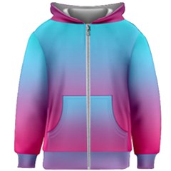 Blue Pink Purple Kids  Zipper Hoodie Without Drawstring by Dutashop