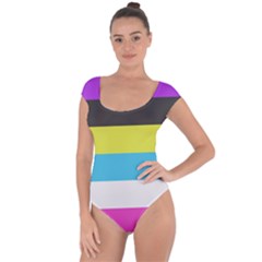 Bigender Flag Copy Short Sleeve Leotard 