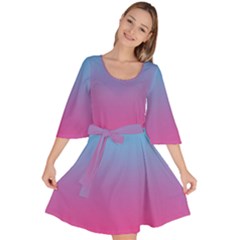 Blue Pink Purple Velour Kimono Dress