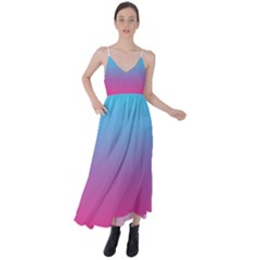 Blue Pink Purple Tie Back Maxi Dress