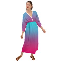 Blue Pink Purple Grecian Style  Maxi Dress by Dutashop