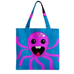 Bubble Octopus Copy Zipper Grocery Tote Bag