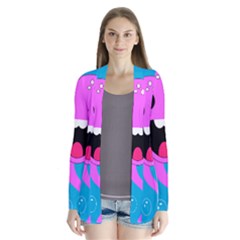 Bubble Octopus Copy Drape Collar Cardigan by Dutashop