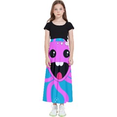 Bubble Octopus Copy Kids  Flared Maxi Skirt