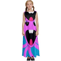 Bubble Octopus Copy Kids  Satin Sleeveless Maxi Dress