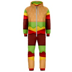 Cake Cute Burger Hooded Jumpsuit (men) by Dutashop