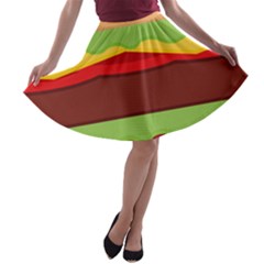 Cake Cute Burger A-line Skater Skirt