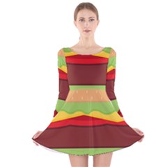 Cake Cute Burger Long Sleeve Velvet Skater Dress by Dutashop