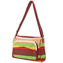 Cake Cute Burger Front Pocket Crossbody Bag