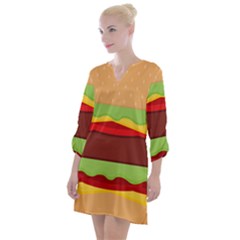 Cake Cute Burger Open Neck Shift Dress