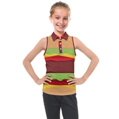 Cake Cute Burger Kids  Sleeveless Polo T-shirt