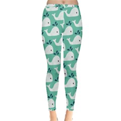 Whale Sea Blue Inside Out Leggings