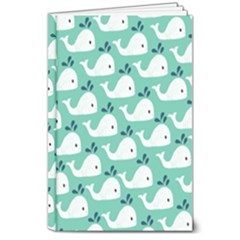 Whale Sea Blue 8  X 10  Hardcover Notebook by Dutashop