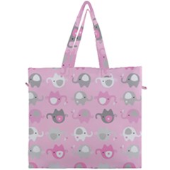 Animals Elephant Pink Cute Canvas Travel Bag