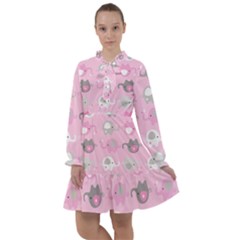 Animals Elephant Pink Cute All Frills Chiffon Dress by Dutashop