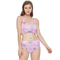 Animals Elephant Pink Cute Frilly Bikini Set by Dutashop