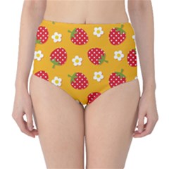Strawberry Classic High-waist Bikini Bottoms by Dutashop