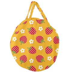 Strawberry Giant Round Zipper Tote by Dutashop