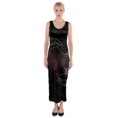 Universal Balance Moon Abstract Star Sun Universe Fitted Maxi Dress